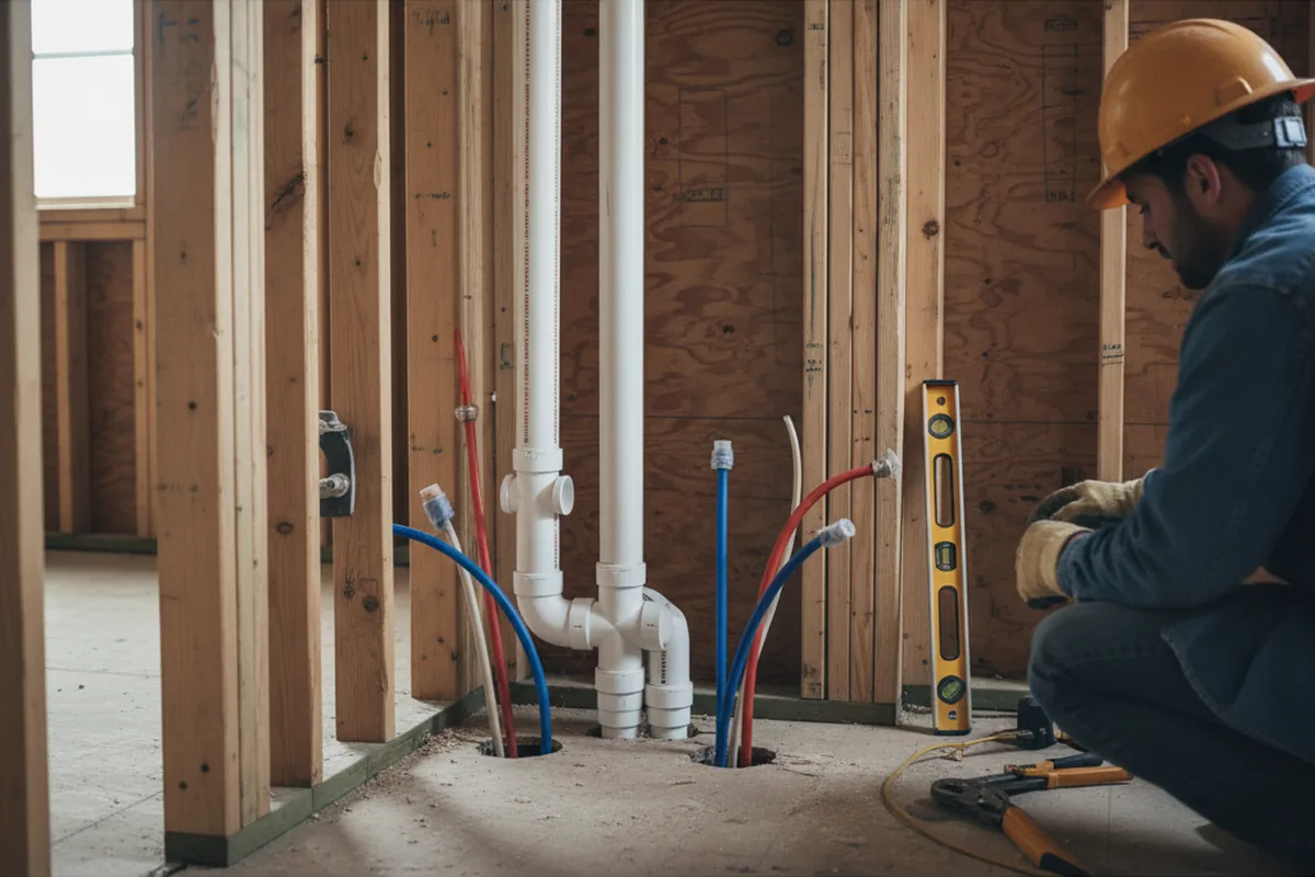 Drain and supply rough-in during Drain Cleaning in Nashport